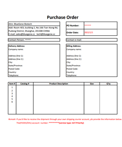 BlueGene Purchase Order BG-Template