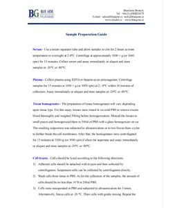BlueGene Biotech Sample Preparation Guide